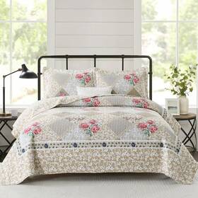 X120 Dduoxin 658358519707 Floral Queen Bedspread 102 Inch - 100% Cotton Reversible Oversized Q