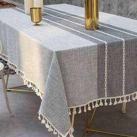 Ta-10 Deep Dream Tablecloth Embroidered Waterproof Table Cloth Cotton Linen Wrinkl