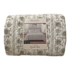 735732232121-p Details By Becki Owens Ny 3-piece Printed Gauze Quilt Set