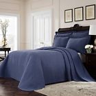 Dh6604977098325 Os Piece Navy Blue Oversized Bedspread Full Floor 6604977098325