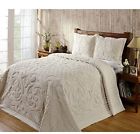 Dh742567897173 Piece Ivory Oversized Chenille Bedspread Queen Medallion Floral 742567897173