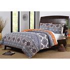 Dh768444142297 Mi Piece Blue Grey Geometric King Quilt Set 768444142297