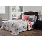 Dh768444152401 Unknown Piece Chic Coral Turquoise Coastal Quilt King 768444152401