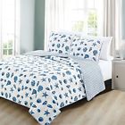 Dh8291986285884 Un Piece White Blue Starfish Themed Quilt King 8291986285884