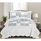 Dh829375090306 Lv Piece Blue Patchwork Quilt Set Full Queen 829375090306