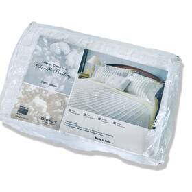 115972 Dhtg Queen Chenille Bedspread White 100% Cotton Tufted Size And 2 Standard Pillow Shams