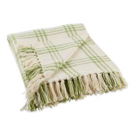 Dii 072456122117 Modern Farmhouse Plaid Collection Cotton Fringe Throw Blanket 50x60 Whi