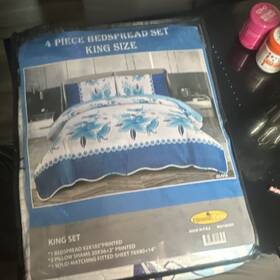 Rh146829 Djoune Felix Olivia King 4 Piece Bedspread Set Blue White Floral Bedroom Decor
