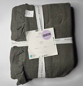N0n3 Docofil Queen Shabby Chic Waffle Weave Coverlet Raw Edge Double Ruffled Portugal