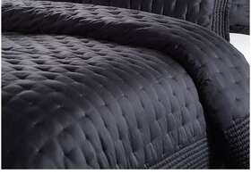 Donna Karan 800298717082 Essential Silk King Quilt 108in X 95in - Black Preowned Washed