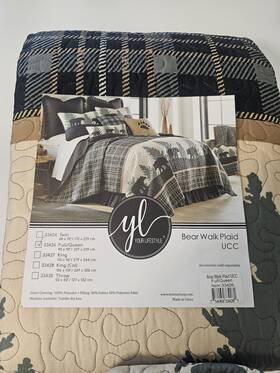 33426 Donna Sharp Bear Walk Plaid Queen Sz Quilted Comforter With Standard Pillow Sham