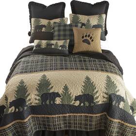 33428 Donna Sharp California King Quilt - Bear Walk Plaid