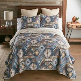 60277 Donna Sharp Tohatchi Southwestern Country Farmhouse King 3 Pc Quilt Set
