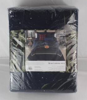 60347 Donna Sharp Bear Campfire 3 Piece Cotton Quilt Set - Multi-color King