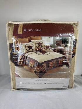6512 Donna Sharp Rustic Star King Quilt 100% Cotton New In Package