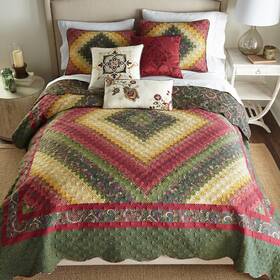 Donna Sharp 754069520077 Contemporary Polyester Quilt With Spice Postage Stamp Design - 1-piece King S