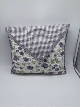 8204 Donna Sharp Lavender Rose Cotton Quilted Bedding Accent Pillow 14 X 15