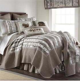 86106 Donna Sharp Full/queen Quilt - Birch Forest Lodge With Two-tone Ws38