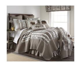 86107 Donna Sharp King Quilt - Birch Forest Cotton Lodge With Bear Pattern