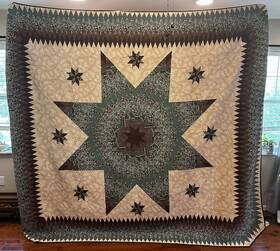Dslq5014g Donna Sharp Sea Breeze Star Quilt King 3-pc Set Floral Country Cottage Teal
