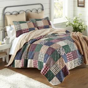Q-pw-24q2-6200 Donna Sharp Rustic Paisley Country Home Cotton Cal King 3 Pc Quilted Bedding Set