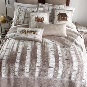 Z86107 Donna Sharp Birch Forest 3-piece Grey Cotton King Quilt Set