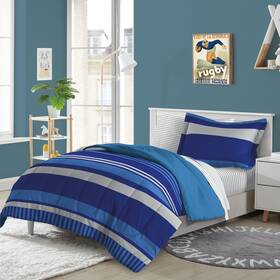2d872701bl Dream Factory Kids 5-piece Complete Bed Set Easy-wash Super Soft Microfiber C