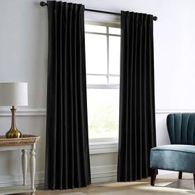 Dc10750-12-6 Dreaming Casa Darkening Black Velvet Curtains For Living Room Thermal Insulat