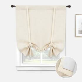 Driftaway 056700108800 Double Layer Linen Blackout Tie Up Curtains Thermal Insulated Fully