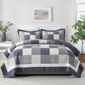 Duohong 639393977585 100% Cotton Quilts King Size Quilt Bedding Set Bedspread Patchwork Pla