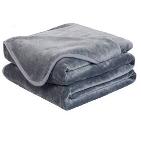 Easeland 850081611493 Soft Queen Size Blanket All Season Warm Fuzzy Microplush Gray