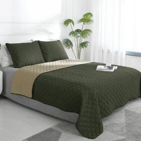 B0c1y5pzqj Easy-going Twin Reversible Quilt Set With 1 And Sham Soft Microfiber Green
