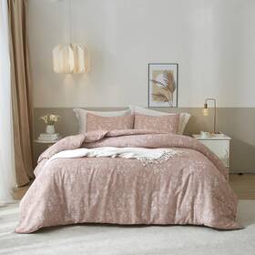 Eabzf0012-k Eavd Vintage Garden Floral Comforter Set King Grayish Pinkish Soft Microfiber