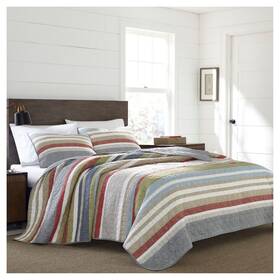 52209644 Eddie Bauer Gray Salmon Ladder Quilt Set King 3-pc -