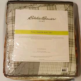 Eddie Bauer 883893294165 Cotton Quilt And Sham Sets Fairview-grey Full/queen