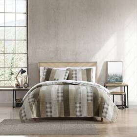 Eddie Bauer 883893366848 Twin Quilt Set Cotton Reversible Bedding With Matching Sham Home Decor Fo
