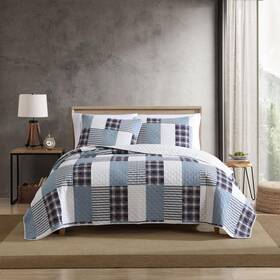 Eddie Bauer 883893398603 King Quilt Set Reversible Cotton Bedding With Matching Shams Home Decor F