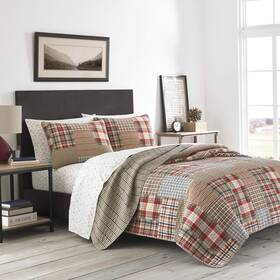 Eddie Bauer 883893544956 Queen Quilt Set Reversible Cotton Bedding With Matching Shams Lightweight