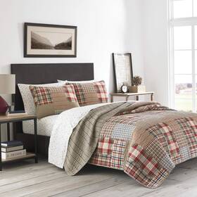 Eddie Bauer 883893544963 King Quilt Set Reversible Cotton Bedding With Matching Shams Lightweight