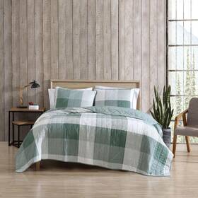 Eddie Bauer 883893605954 Twin Quilt Set Cotton Reversible Bedding With Matching Sham Medium Weight