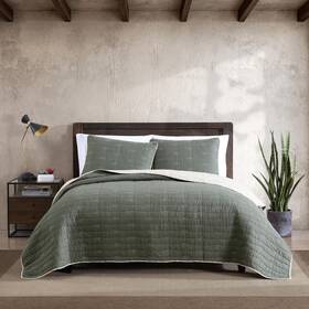 Eddie Bauer 883893656406 Queen Quilt Set Reversible Cotton Bedding With Matching Shams Lightweight