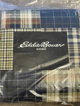 Eddie Bauer 883893800236 Bedding Sets Madrona 2-piece Plaid Soft Cotton Twin Quilt Set Navy/g