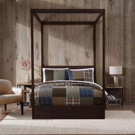 93533715 Eddie Bauer Full/queen Classic Patchwork Quilt Set Green