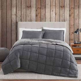 Ushsa51070993 Eddie Bauer - King Comforter Set Reversible Sherpa Bedding With Matching Sha