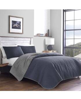 Ushsa91069744 Eddie Bauer Queen Quilt Set Reversible Bedding With Matching Shams Lake Blue P3