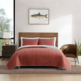 Ushsa91285617 Eddie Bauer - Twin Quilt Set Soft Reversible Bedding With Matching Sham Fis