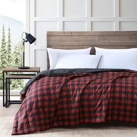 Ushsee1166111 Eddie Bauer - Twin Blanket Lightweight Reversible Bedding Red/black