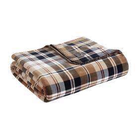 Ushsee1311081 Eddie Bauer - Twin Size Blanket Ultra-soft Plush Trailhead Plaid Beige