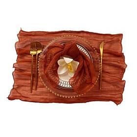 10p126 Eh Linen Cheesecloth Gauze Napkins With Wrinkled Set Of 10pack 20 X Inch Terracotta