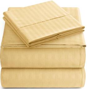 B01c8zl7bk Elaine Karen King Sheet Set - 4-piece Striped Deep Pocket Bed Sheets Ultra-soft And W